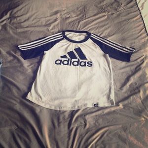 Black and White Adidas Short Sleeve Shirt